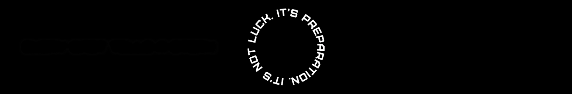Mockup do selo circular Struck Fishing com a frase 'It's Not Luck. It's Preparation.' aplicado em material de pesca